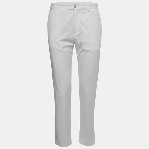 Dolce & Gabbana White Cotton Straight Fit Trousers L,All Products : American Fashion Style Bags On Sale
